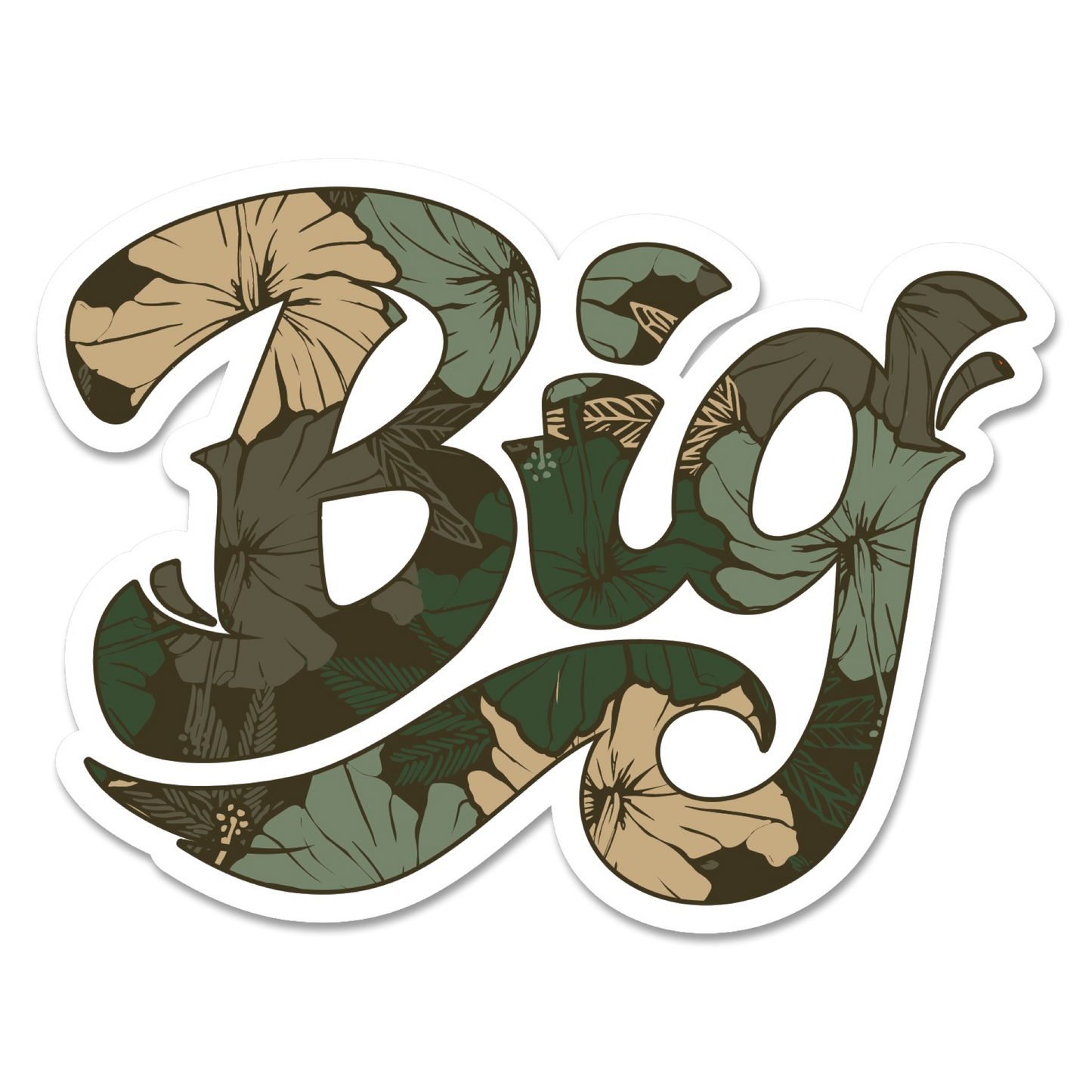 BIG Camo Hibiscus Sticker