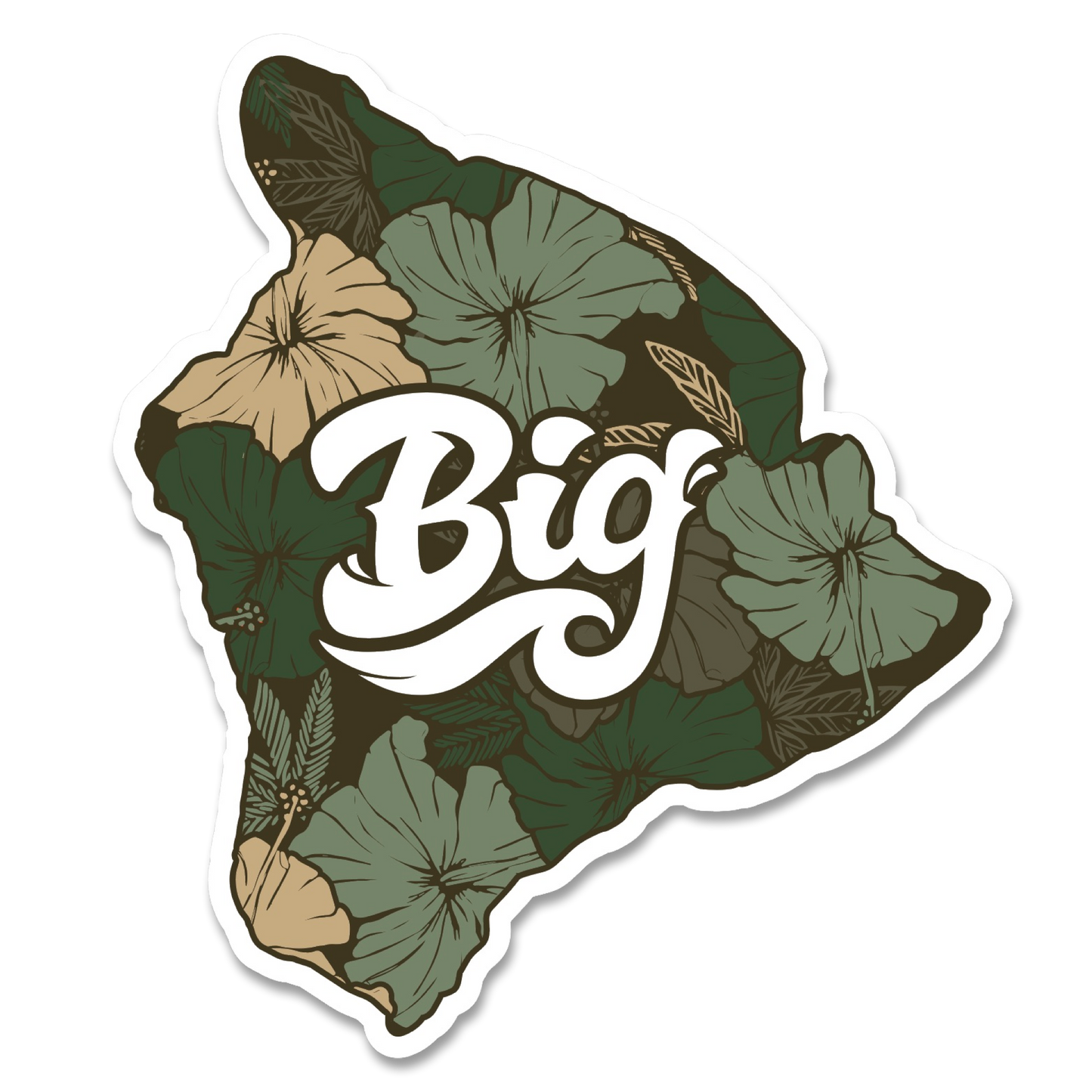 Big Island Camo Hibiscus Sticker