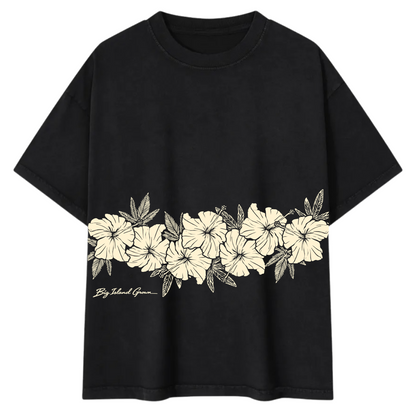 Hibiscus Oversized Tee - Black