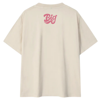 Hibiscus Oversized Tee - Ecru/Pink