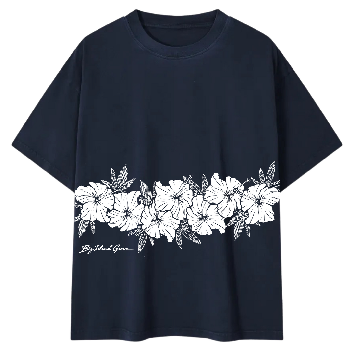 Hibiscus Oversized Tee - Navy