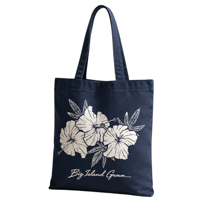 BIG Hibiscus Tote - Navy