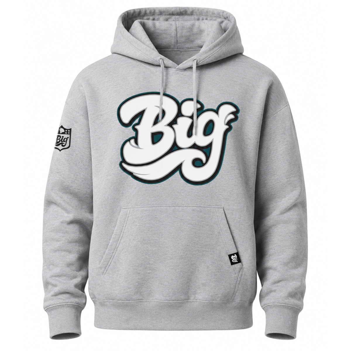 Green & Black BIG Classic Heather Grey Champion Hoodie