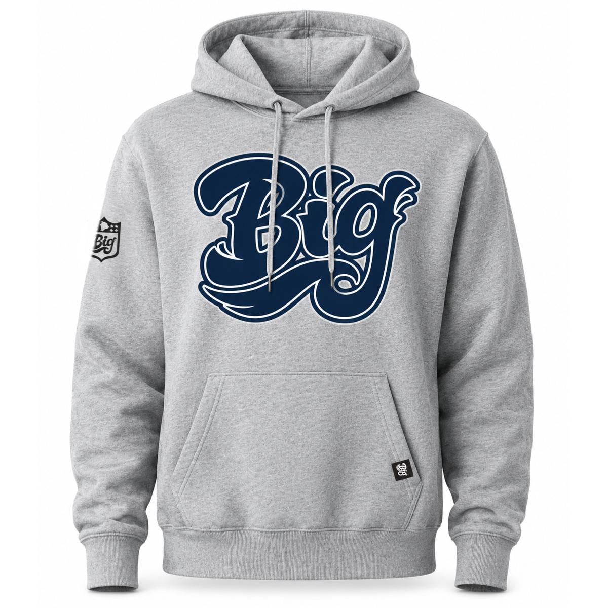 Navy Blue & White BIG Classic Heather Grey Champion Hoodie