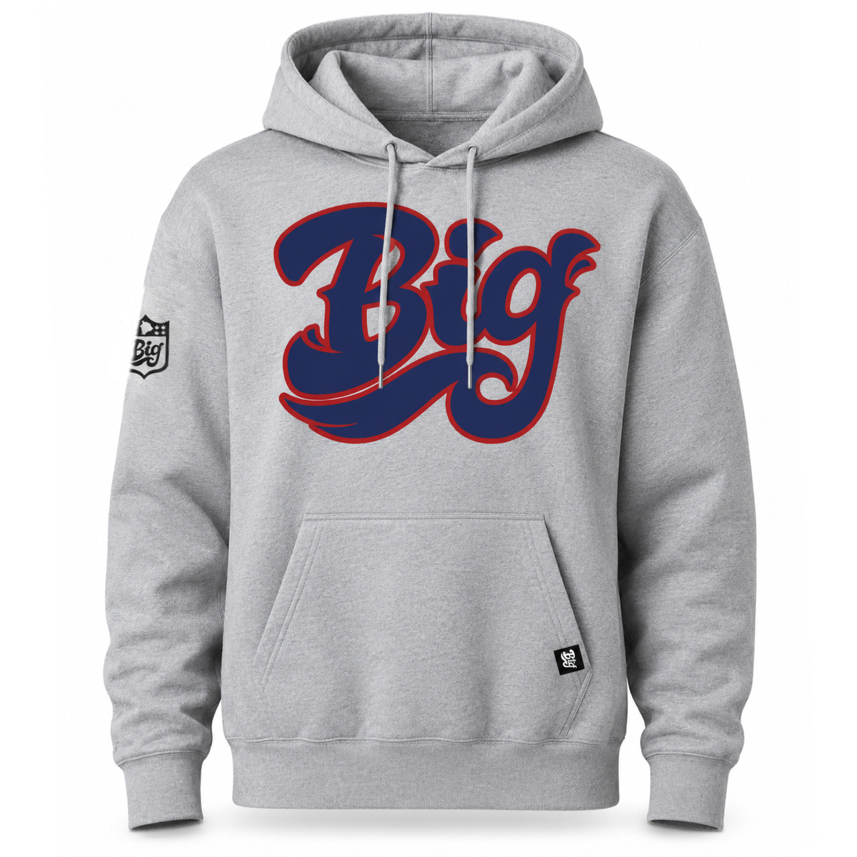 Navy Blue & Red BIG Classic Heather Grey Champion Hoodie