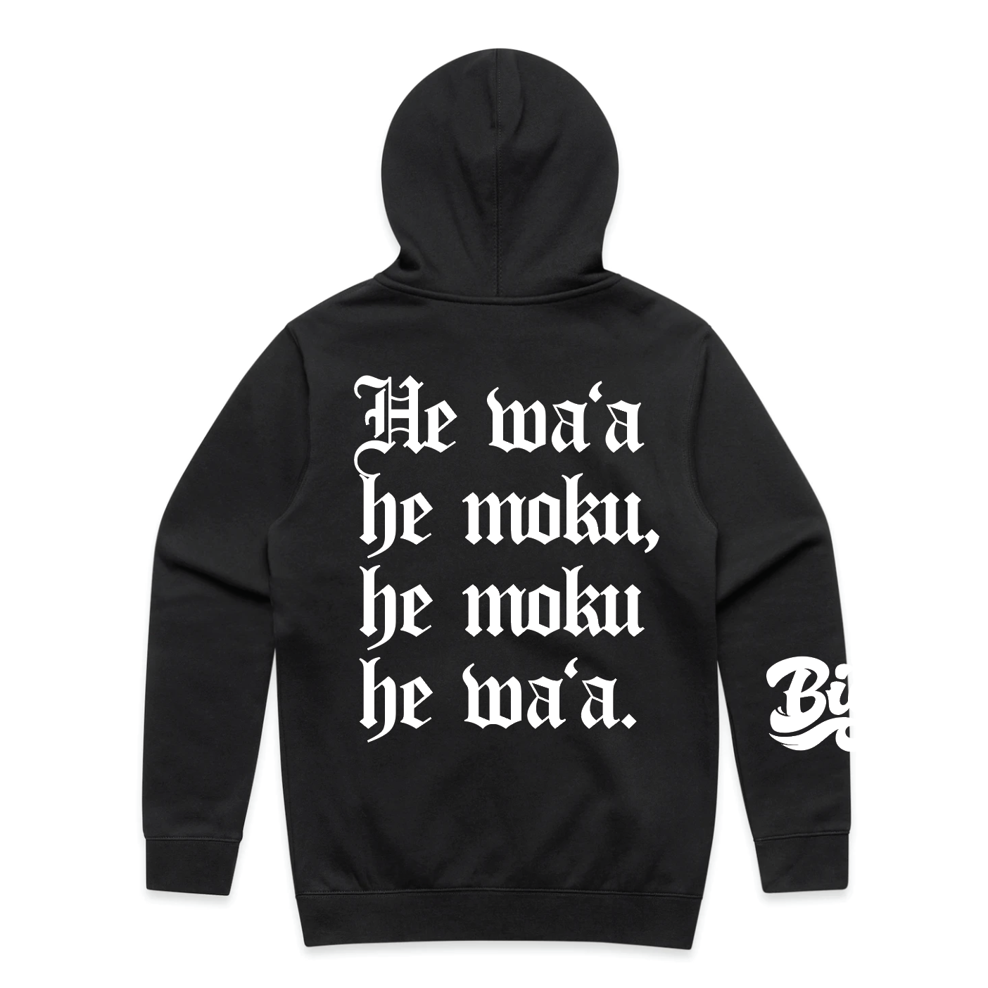 He Wa'a He Moku, He Moku He Wa'a Black Zip Up Hoodie