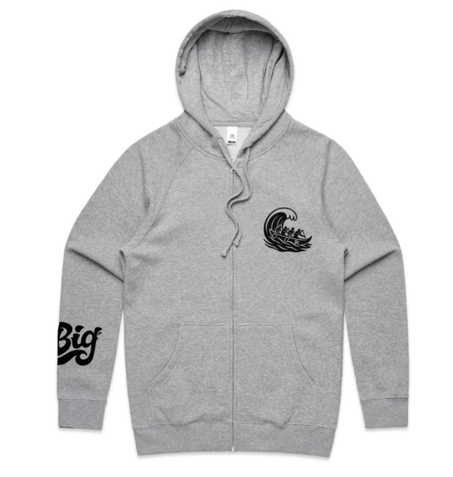 He Wa'a He Moku, He Moku He Wa'a Heather Grey Zip Up Hoodie