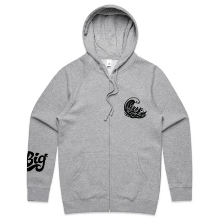 He Wa'a He Moku, He Moku He Wa'a Heather Grey Zip Up Hoodie